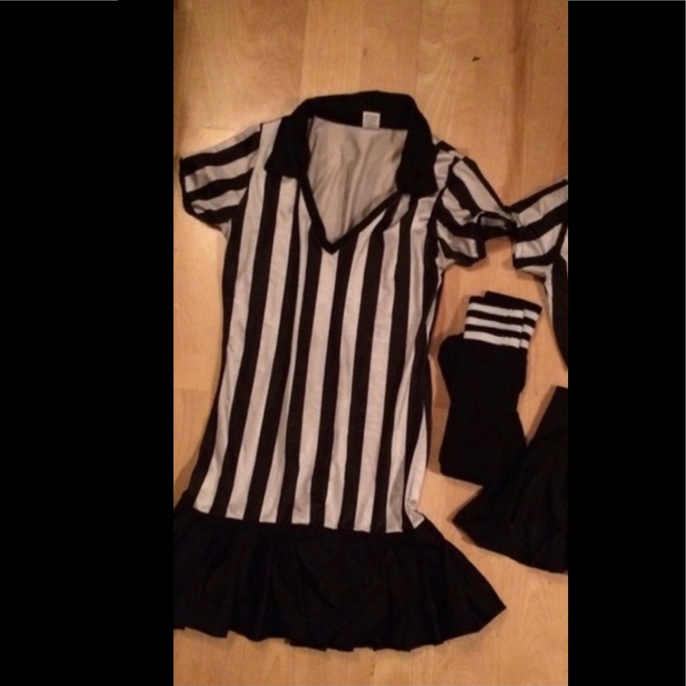 Referee-Style Black and White Striped Dress